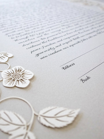 Ketubah Papercut - Blooming Garden (Classic Design)