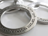 Hebrew Blessing Pewter Napkin Rings - Free Shipping