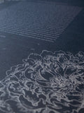 Signature Ketubah Peony Corner on Bookcloth