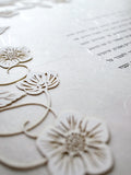 Papercut Ketubah Blooming Garden on Washi Paper