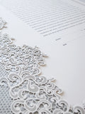 Ketubah Papercut - Lace Fringe (Metallic Border)