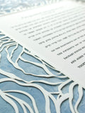 Ketubah Papercut - Roses Frame (Printed Border)