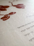 Signature Ketubah - Orchid Branch on Washi Paper