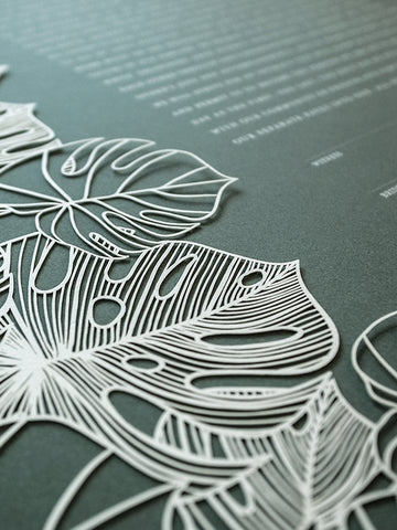 Papercut Ketubah Tropical Flora