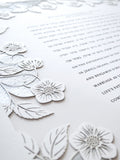 Ketubah Papercut - Blooming Garden (Metallic Border)