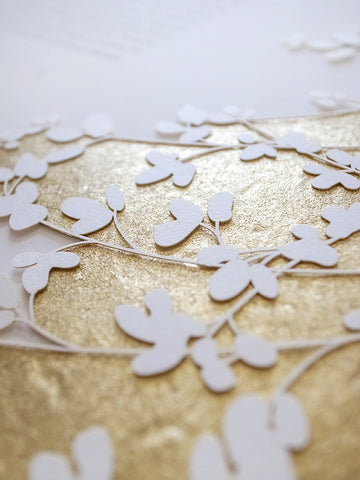 Ketubah Papercut - Sprigs (Metallic Border)