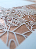 Ketubah Papercut - Tropical Frame (Metallic Border)