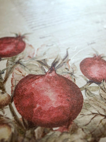 Signature Ketubah Watercolor Pomegranates on Washi Paper