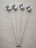 Pewter Horse Drink Stirrers - Free Shipping