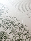 Signature Ketubah Design (Washi Paper) Peonies