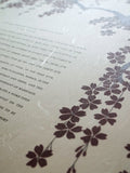Signature Ketubah Design (Washi Paper) Falling Blossoms