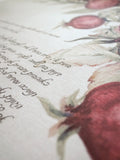 Signature Ketubah Design (Bookcloth) Watercolor Pomegranates