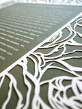 Ketubah Papercut - Roses Frame (Classic Design)