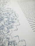 Signature Ketubah Design (Cotton Paper) Peonies