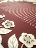 Papercut Ketubah Blooming Garden