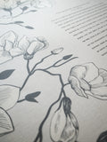 Signature Ketubah - Southern Magnolias on Bookcloth