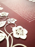 Papercut Ketubah Blooming Garden