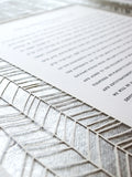 Ketubah Papercut - Chevron Lines (Metallic Border)