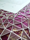 Ketubah Papercut - Geometric (Metallic Border)