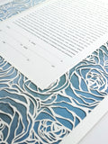 Ketubah Papercut - Roses Frame (Printed Border)