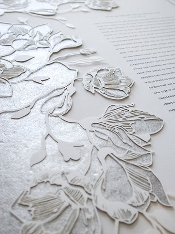 Papercut Ketubah Southern Magnolias