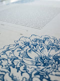 Signature Ketubah Design (Cotton Paper) Peony Corner