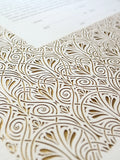 Ketubah Papercut - Art Nouveau Lace (Metallic Border)