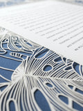 Ketubah Papercut - Tropical Frame (Printed Border)