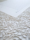 Papercut Ketubah Lace leaves