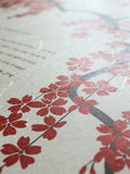 Signature Ketubah - Falling Blossoms on Washi Paper