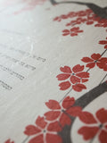 Signature Ketubah - Falling Blossoms on Washi Paper