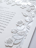 Ketubah Papercut - Blooming Garden (Metallic Border)