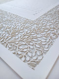 Papercut Ketubah Lace leaves