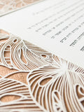 Ketubah Papercut - Tropical Frame (Metallic Border)