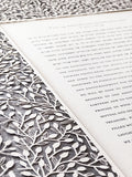 Ketubah Papercut - Lace Leaves (Metallic Border)