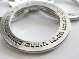 Hebrew Blessing Pewter Napkin Rings - Free Shipping