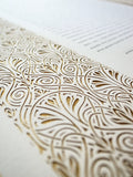 Ketubah Papercut - Art Nouveau Lace (Metallic Border)