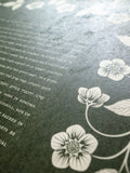 Signature Ketubah - Blooming Garden on Washi Paper