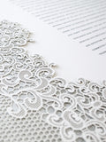 Ketubah Papercut - Lace Fringe (Metallic Border)