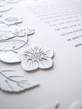 Ketubah Papercut - Blooming Garden (Metallic Border)