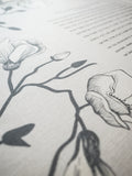 Signature Ketubah - Southern Magnolias on Bookcloth