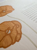 Signature Ketubah - Poppies on Washi Paper