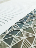 Ketubah Papercut - Geometric (Printed Border)