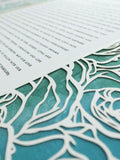 Ketubah Papercut - Roses Frame (Printed Border)