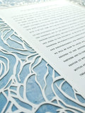 Ketubah Papercut - Roses Frame (Printed Border)