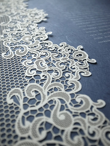 Papercut Ketubah Lace Fringe on Washi Paper