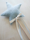 Soft Blue Flower Girl Star Wand - Free Shipping