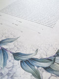 Signature Ketubah Green Laurel on Bookcloth