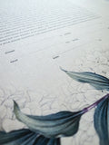 Signature Ketubah Green Laurel on Bookcloth