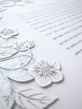 Ketubah Papercut - Blooming Garden (Metallic Border)
